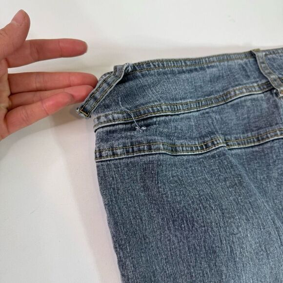 VTG Angels Jeans Womens 13 Blue Cropped y2k Low Rise No Back Pockets - Picture 8 of 10